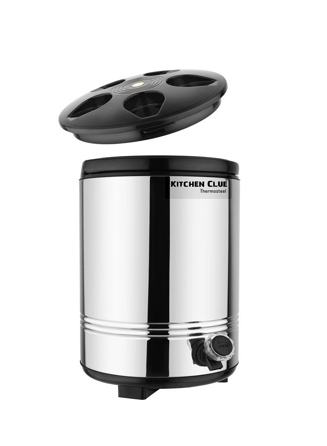 KITCHEN CLUE Aqua Water/Tea Dispenser 10 Liter with Handle I PUF Insulated Thermosteel Tea/Coffee Pot with Tap I Easy to Clean & Maintain I Highly Durable I Ideal for Gifting (10 Liters) - Image 1
